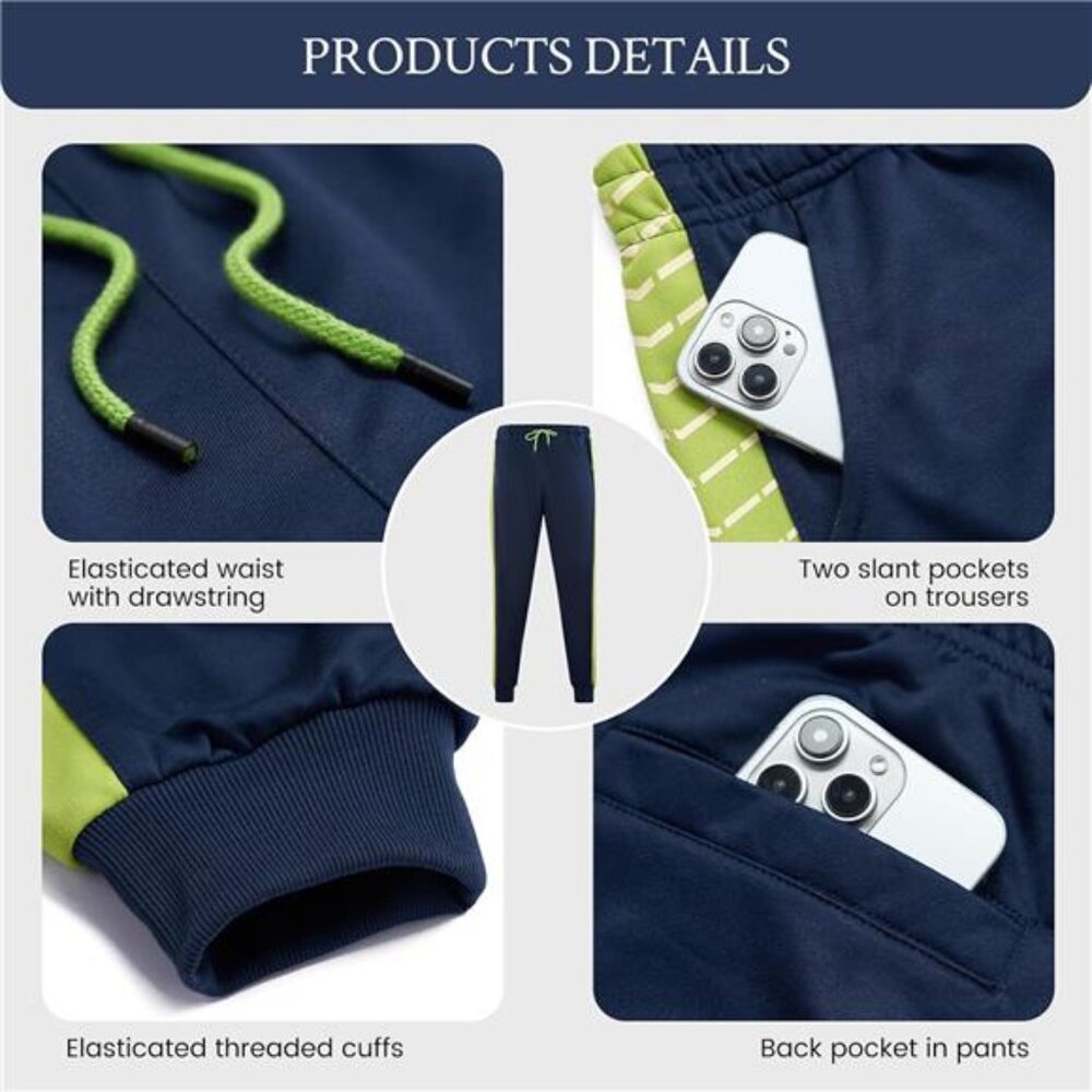 NEW Men's Tracksuit 2 Pieces Sweat Suits Casual Full Zip Long Sleeve Outfit - Picture 4 of 5